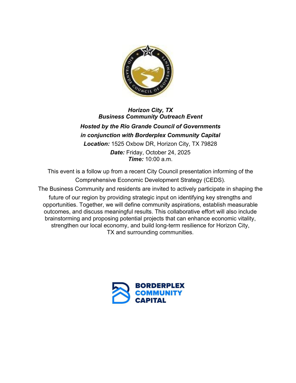 Business Community Outreach Event - Horizon, Texas